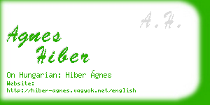agnes hiber business card